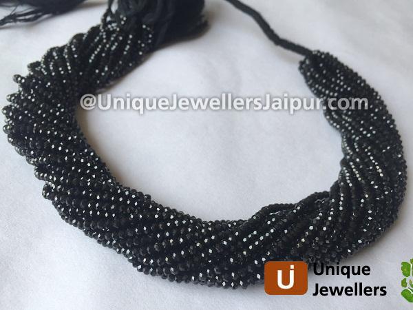 Black Spinel Micro Cut Roundelle Beads